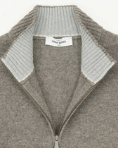 Gran Sasso Half Zip Wool Cashmere Taupe