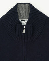 Gran Sasso Half Zip Wool Cashmere Navy