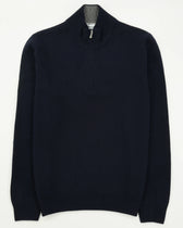 Gran Sasso Half Zip Wool Cashmere Navy