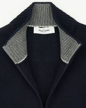 Gran Sasso Half Zip Wool Cashmere Navy