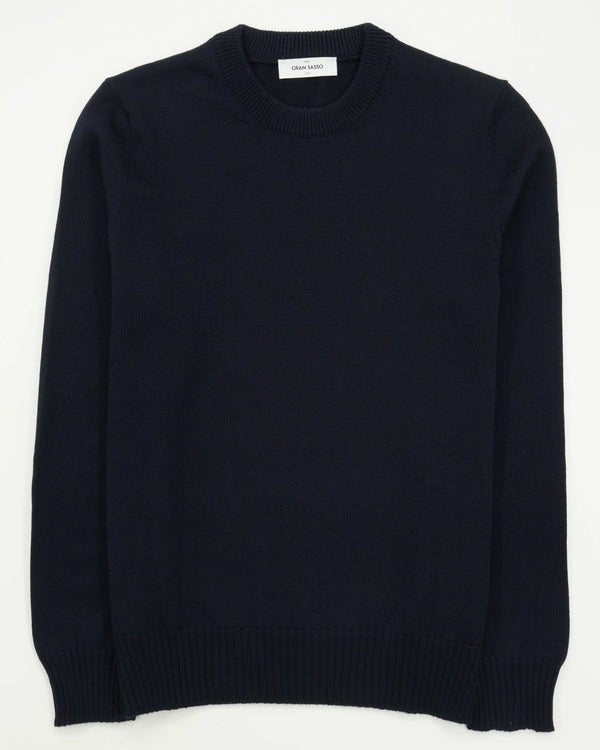 Gran Sasso Crewneck 10 Gauge Merino Navy