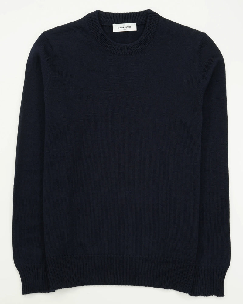 Gran Sasso Crewneck 10 Gauge Merino Navy