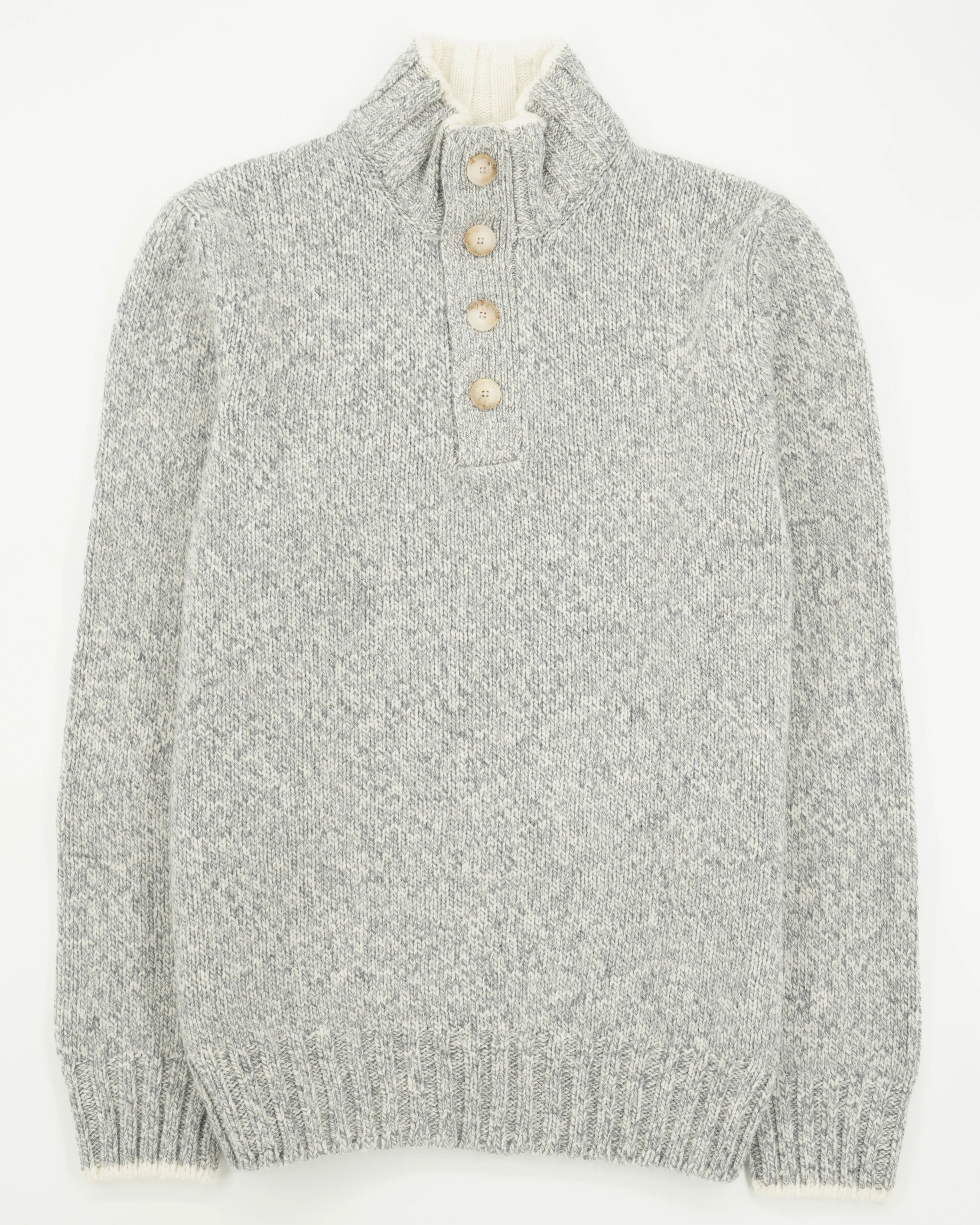 Gran Sasso Stand Collar Geelong Melange Grey
