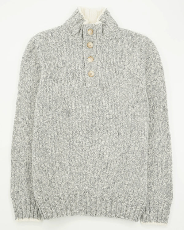 Gran Sasso Stand Collar Geelong Melange Grey