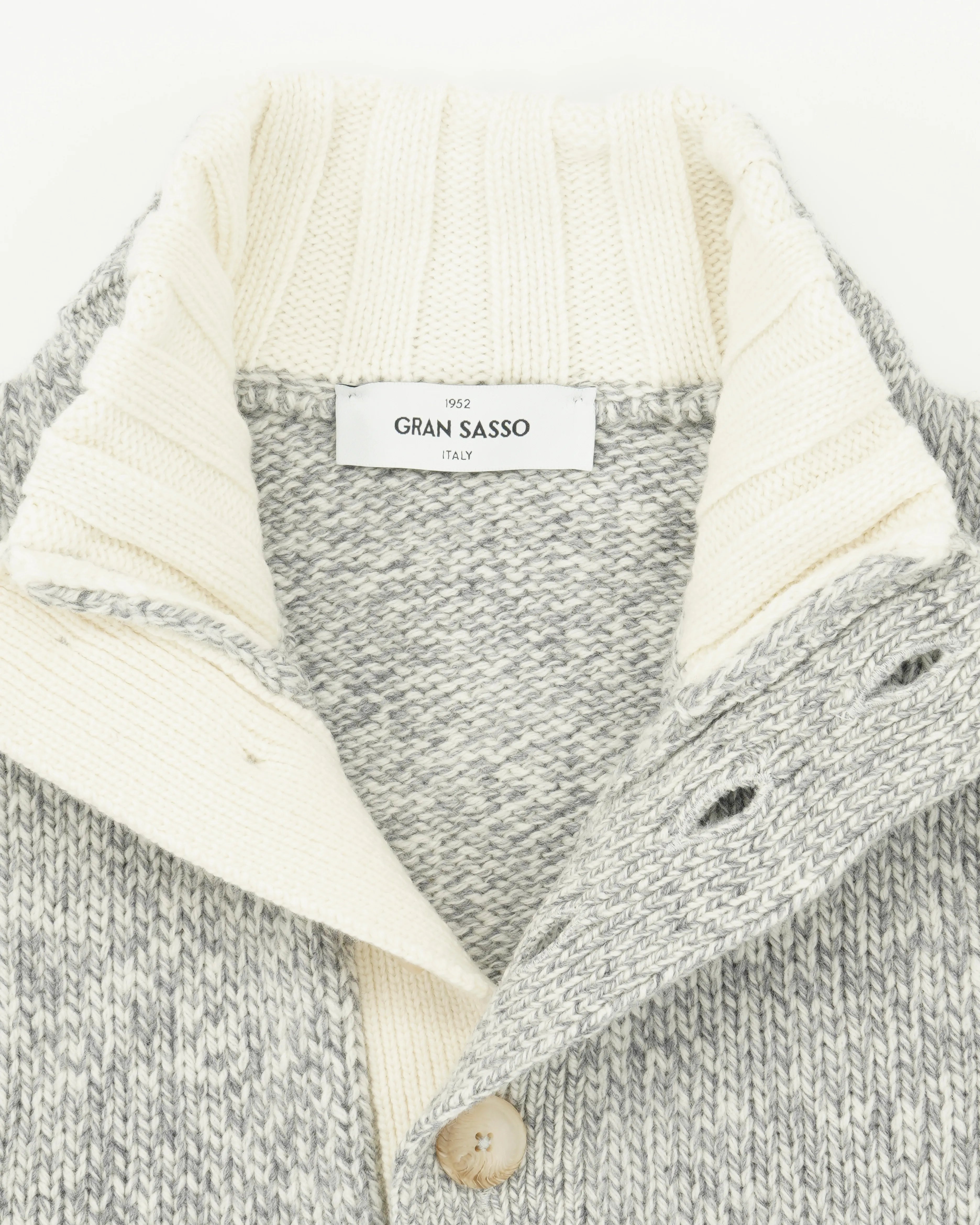 Gran Sasso Stand Collar Geelong Melange Grey