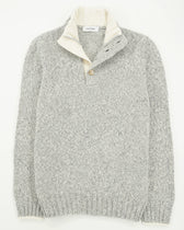Gran Sasso Stand Collar Geelong Melange Grey