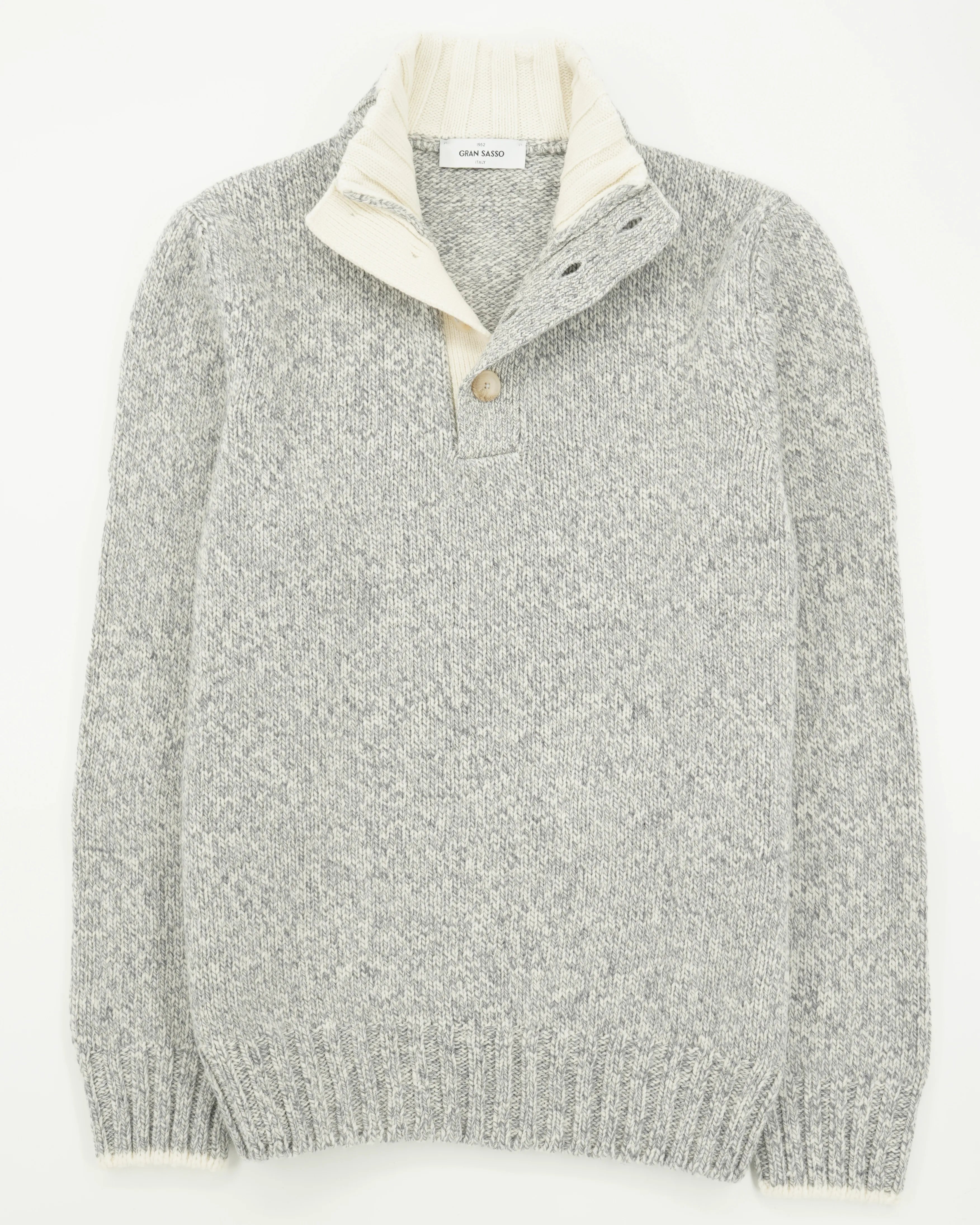 Gran Sasso Stand Collar Geelong Melange Grey