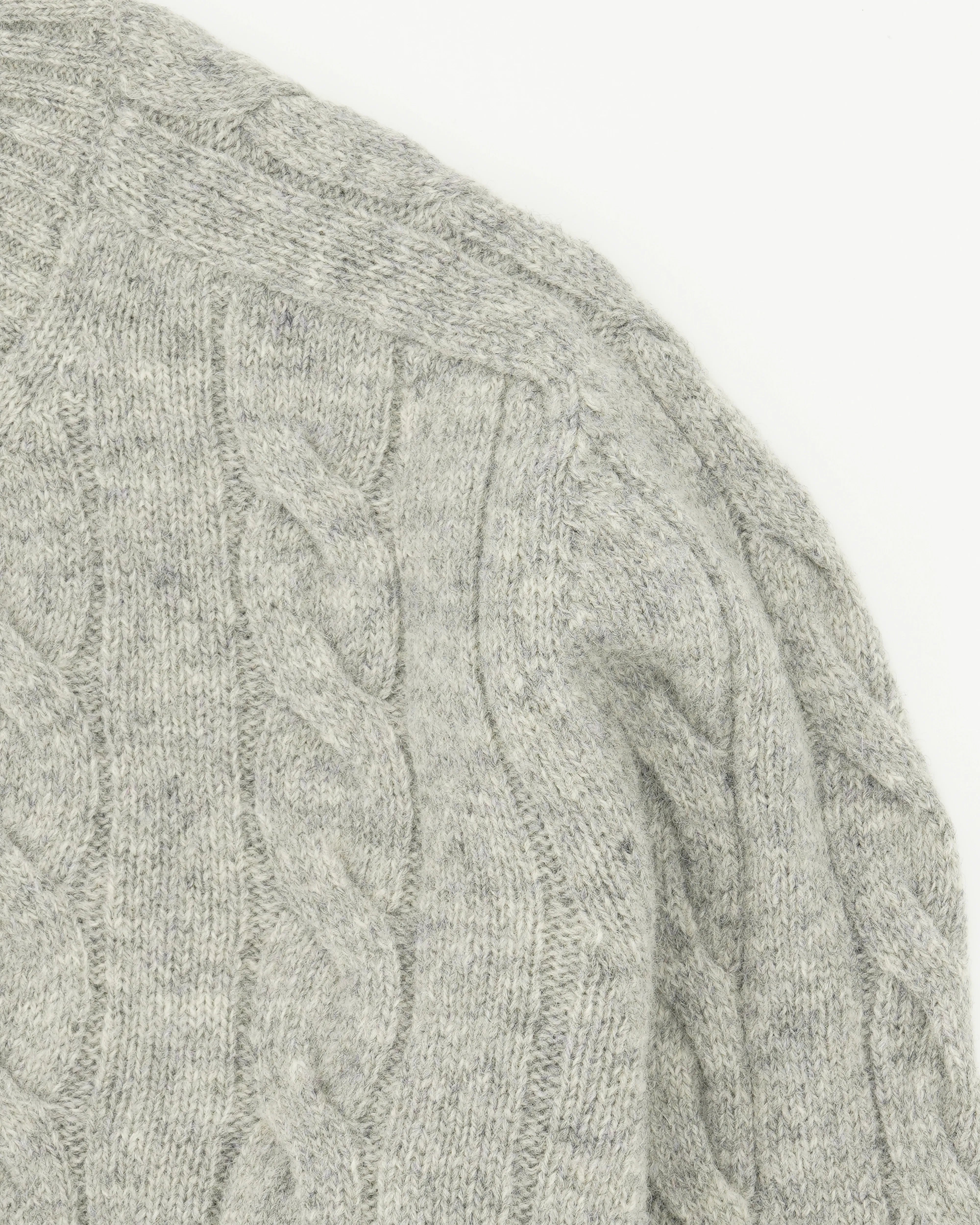 Gran Sasso Crewneck Shetland Cable Grey