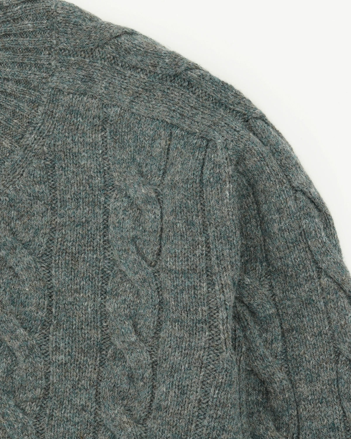 Gran Sasso Crewneck Shetland Cable Green