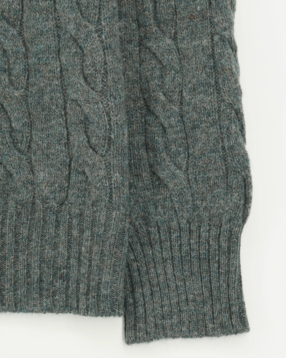 Gran Sasso Crewneck Shetland Cable Green
