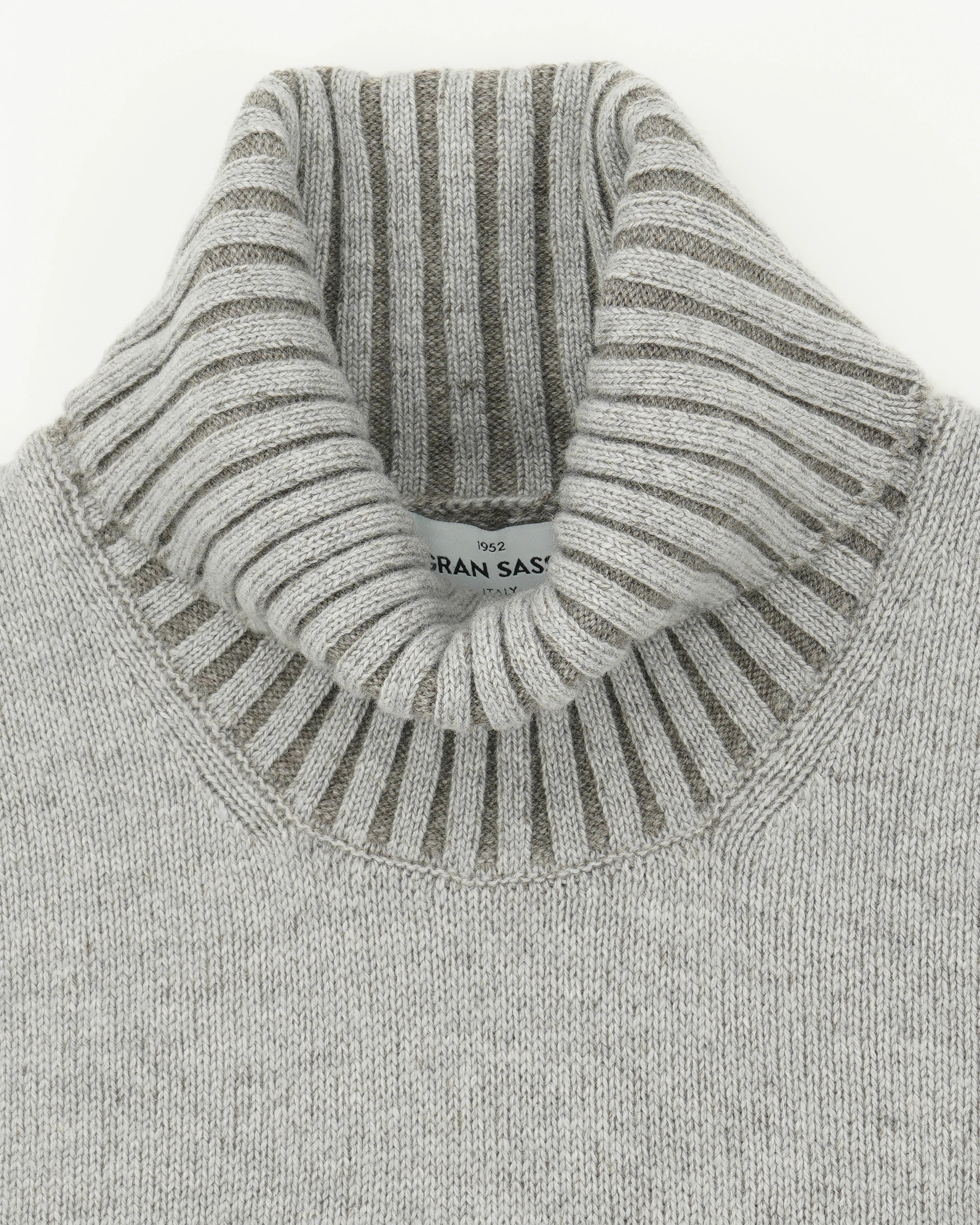 Gran Sasso Turtleneck Wool Cashmere Light Grey