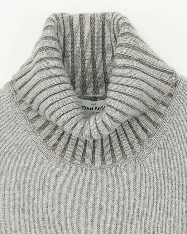 Gran Sasso Turtleneck Wool Cashmere Light Grey
