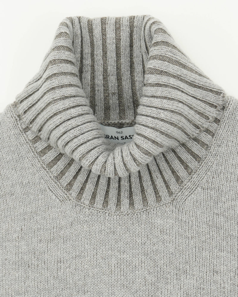 Gran Sasso Turtleneck Wool Cashmere Light Grey