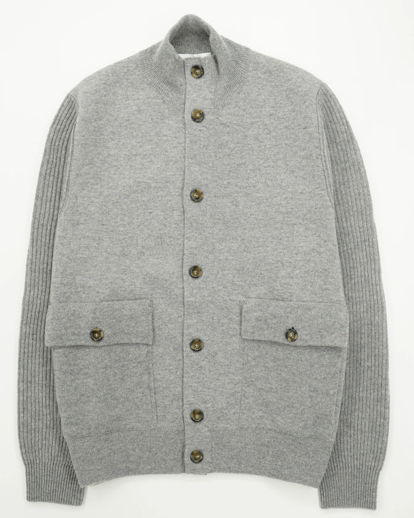 Lardini Jacket Knitted Hybrid Grey Double