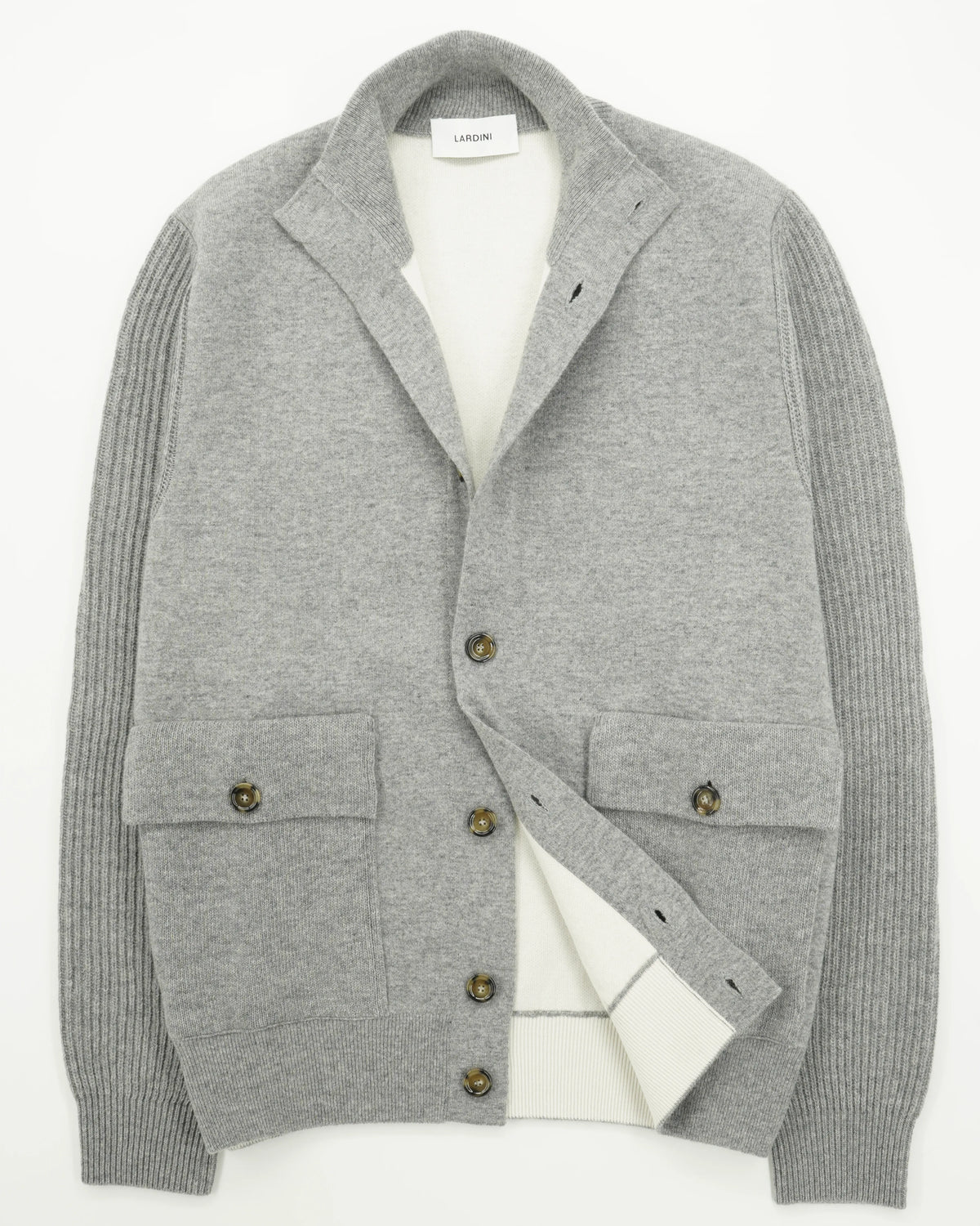 Lardini Jacket Knitted Hybrid Grey Double