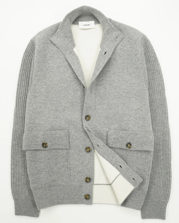 Lardini Jacket Knitted Hybrid Grey Double