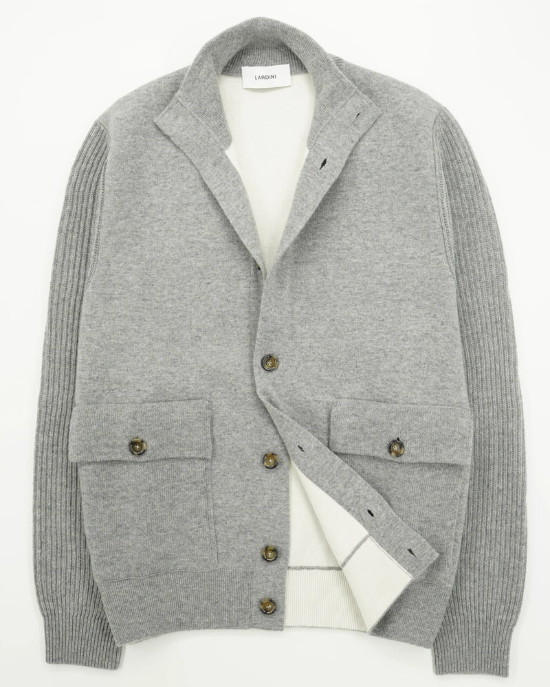 Lardini Jacket Knitted Hybrid Grey Double
