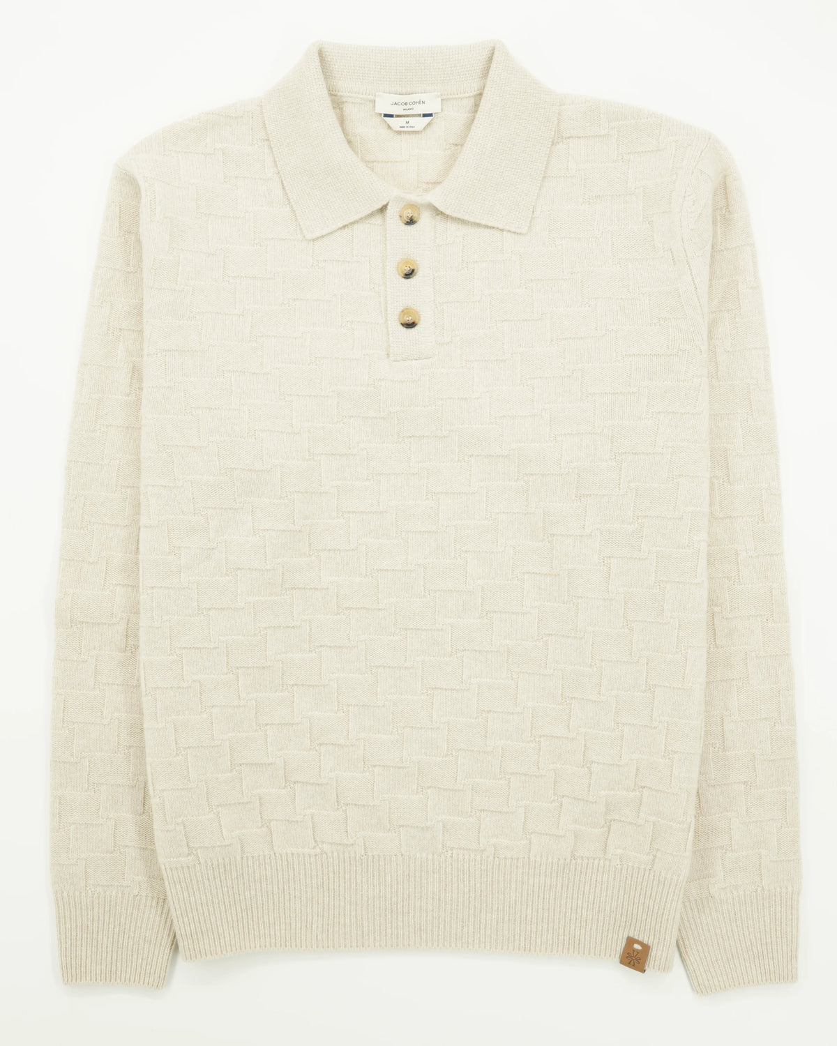 Jacob Cohen Polo Shirt Check Knitted Light Beige