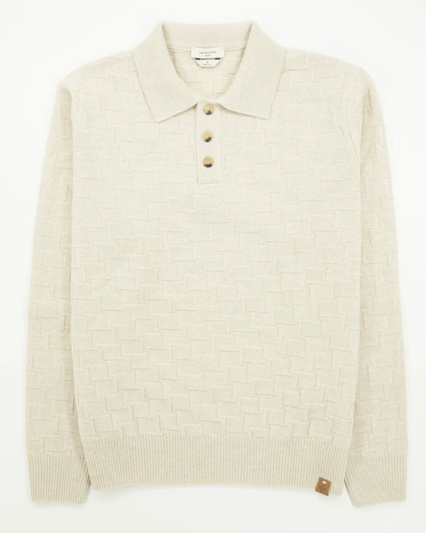 Jacob Cohen Polo Shirt Check Knitted Light Beige