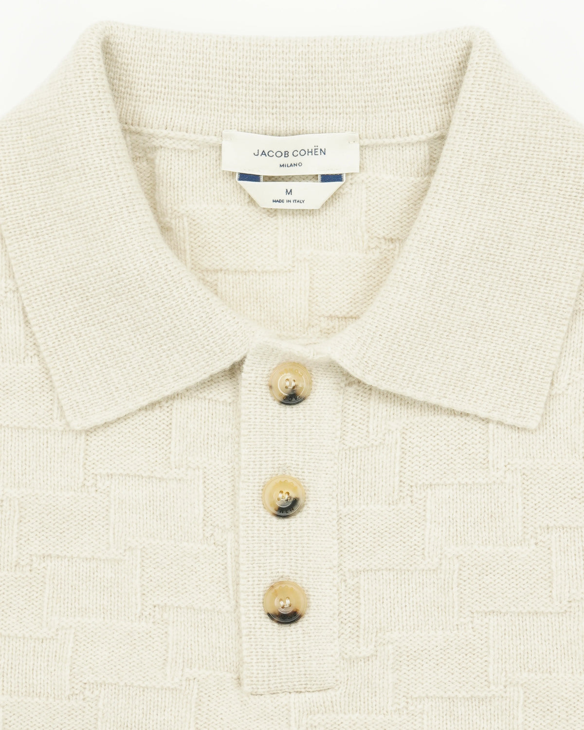 Jacob Cohen Polo Shirt Check Knitted Light Beige