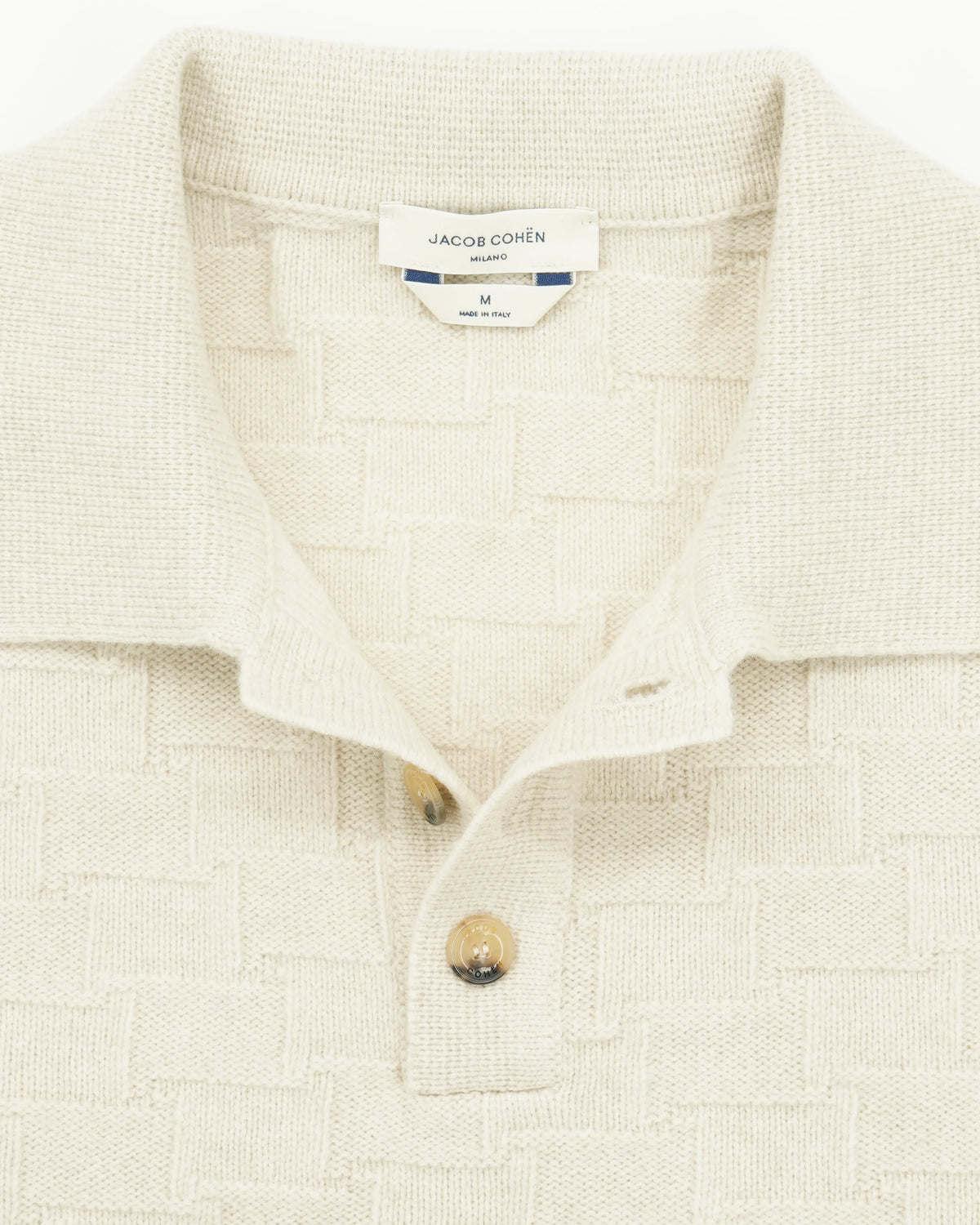 Jacob Cohen Polo Shirt Check Knitted Light Beige