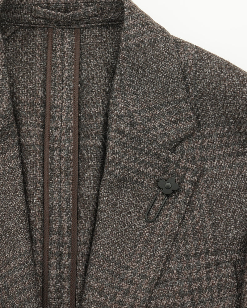 Lardini Jacket Roma Checked Grey Brown