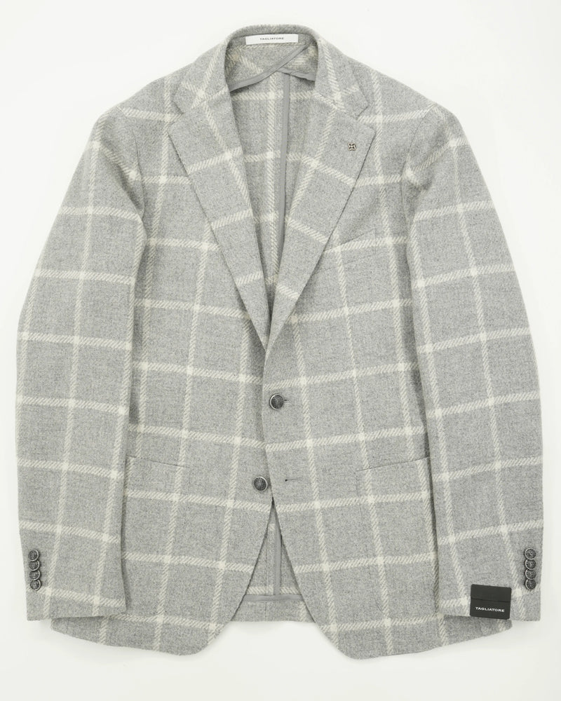Tagliatore Jacket Windowpane Check Grey