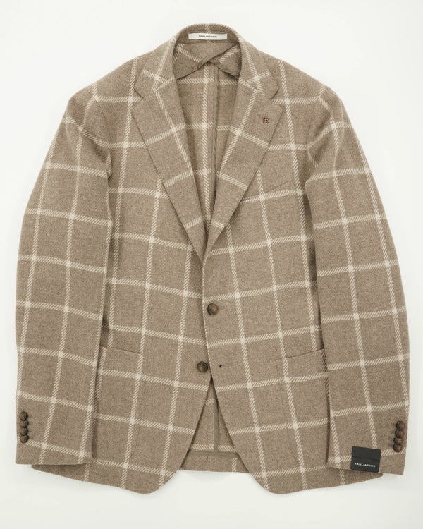 Tagliatore Jacket Windowpane Check Beige