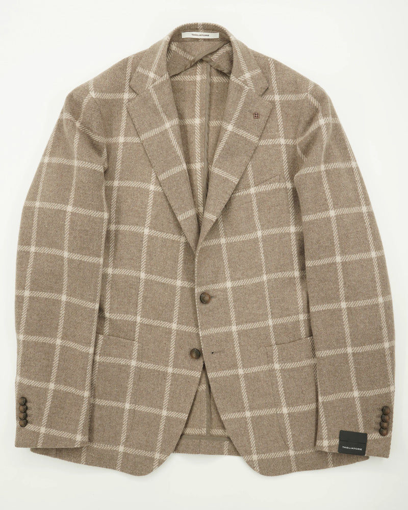 Tagliatore Jacket Windowpane Check Beige