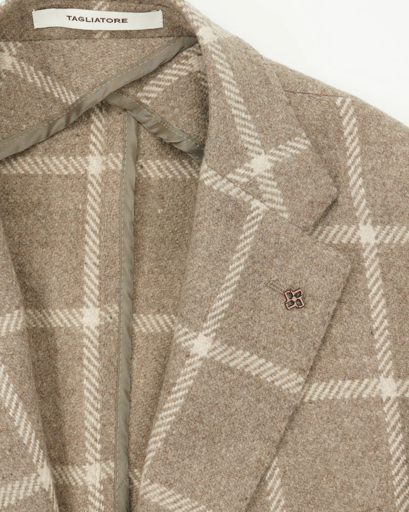 Tagliatore Jacket Windowpane Check Beige