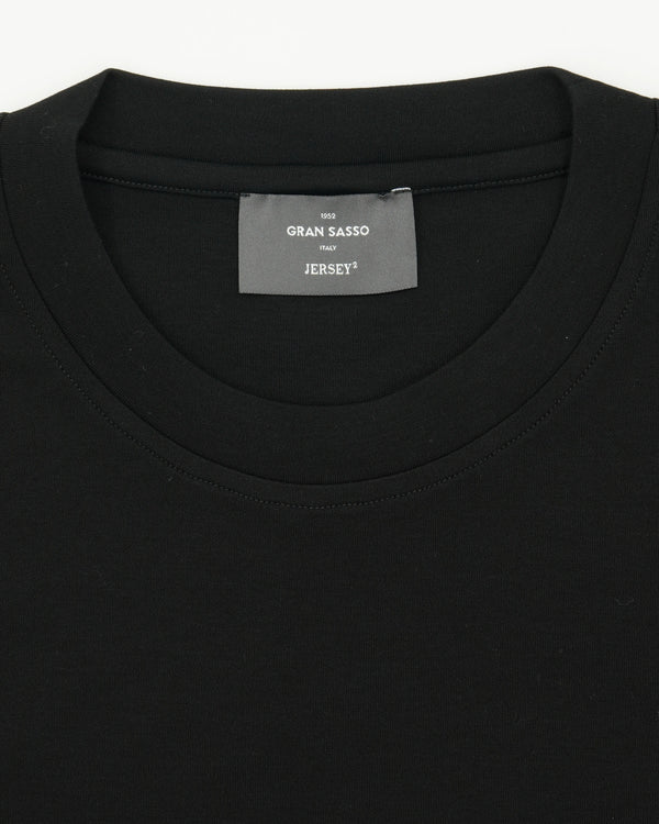 Gran Sasso T-Shirt Pima Cotton Jersey Stretch Black