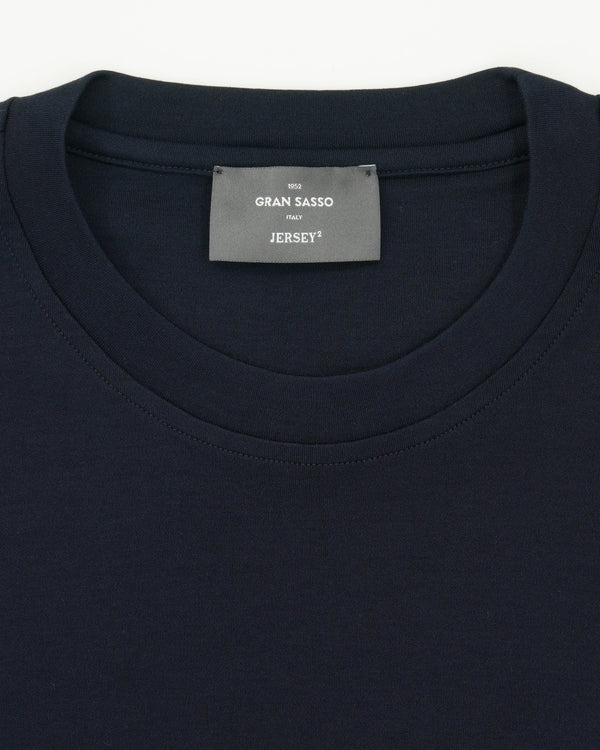 Gran Sasso T-Shirt Pima Cotton Jersey Stretch Navy