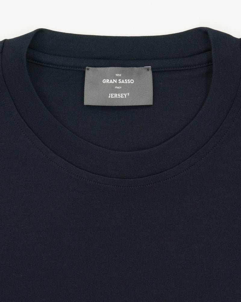 Gran Sasso T-Shirt Pima Cotton Jersey Stretch Navy