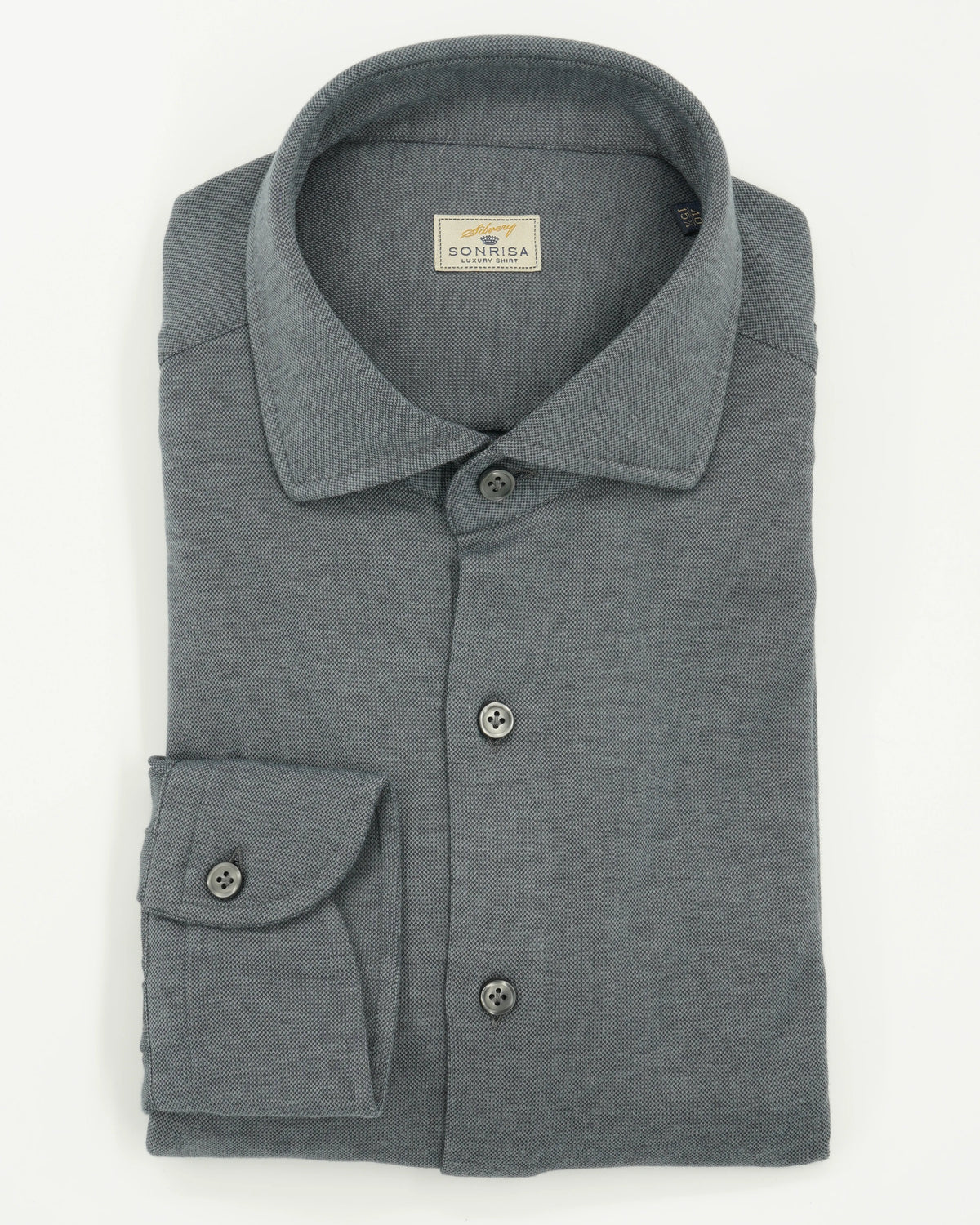 Sonrisa Shirt Cotton Lyocell Stretch Jersey Grey