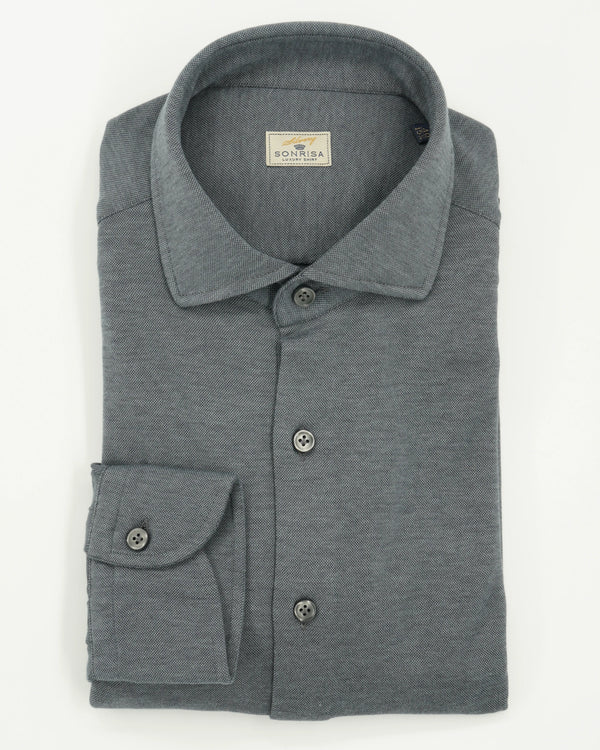 Sonrisa Shirt Cotton Lyocell Stretch Jersey Grey