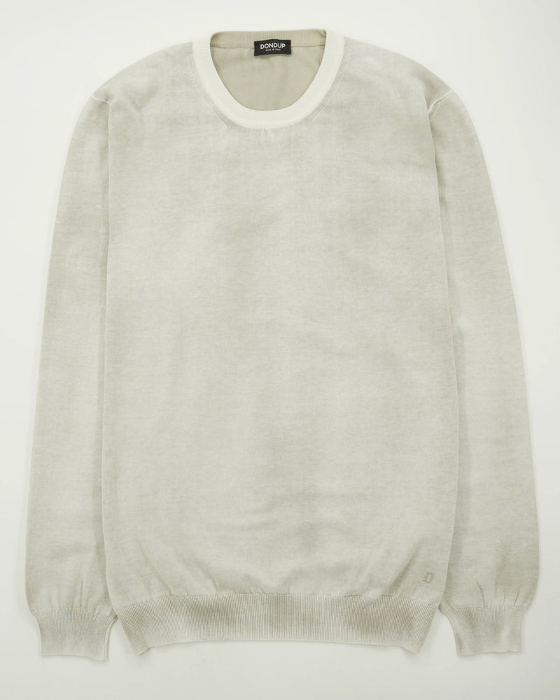 Dondup Crewneck Garment Dyed Cotton Light Beige