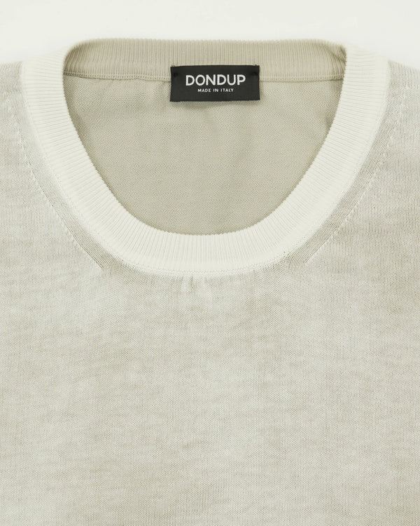 Dondup Crewneck Garment Dyed Cotton Light Beige