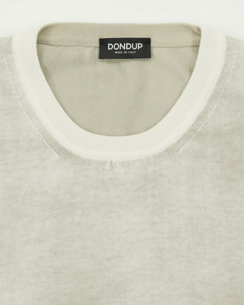 Dondup Crewneck Garment Dyed Cotton Light Beige