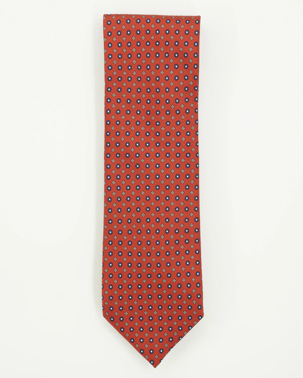 Altea Tie 8cm Pure Silk Floral Red