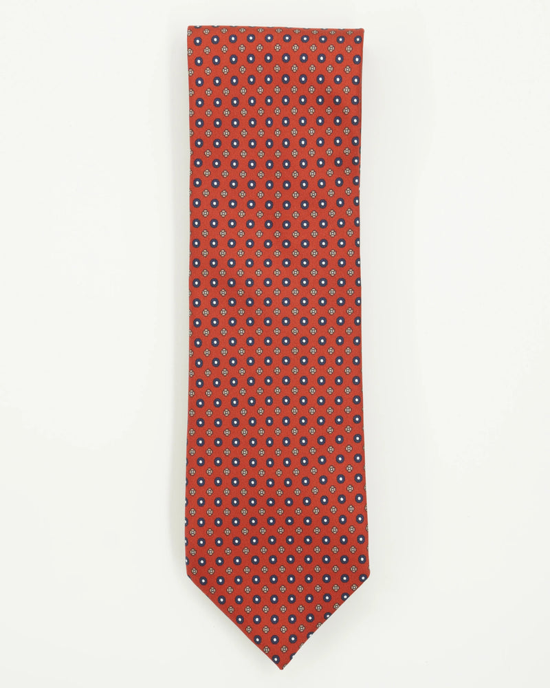 Altea Tie 8cm Pure Silk Floral Red
