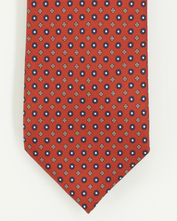 Altea Tie 8cm Pure Silk Floral Red