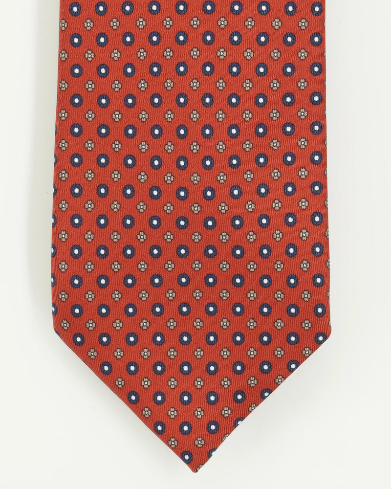 Altea Tie 8cm Pure Silk Floral Red