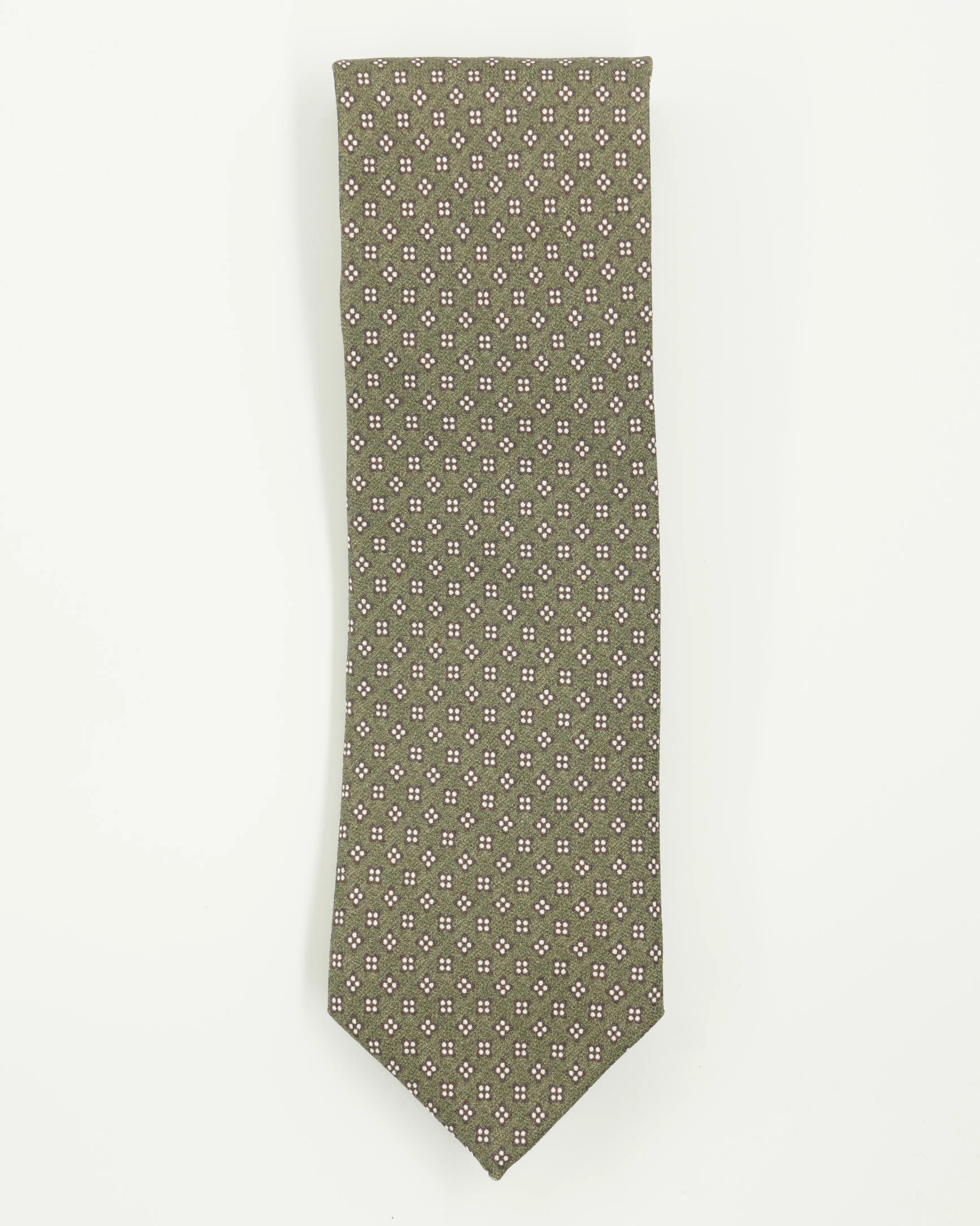 Altea Tie 8cm Pure Silk Patterned Green