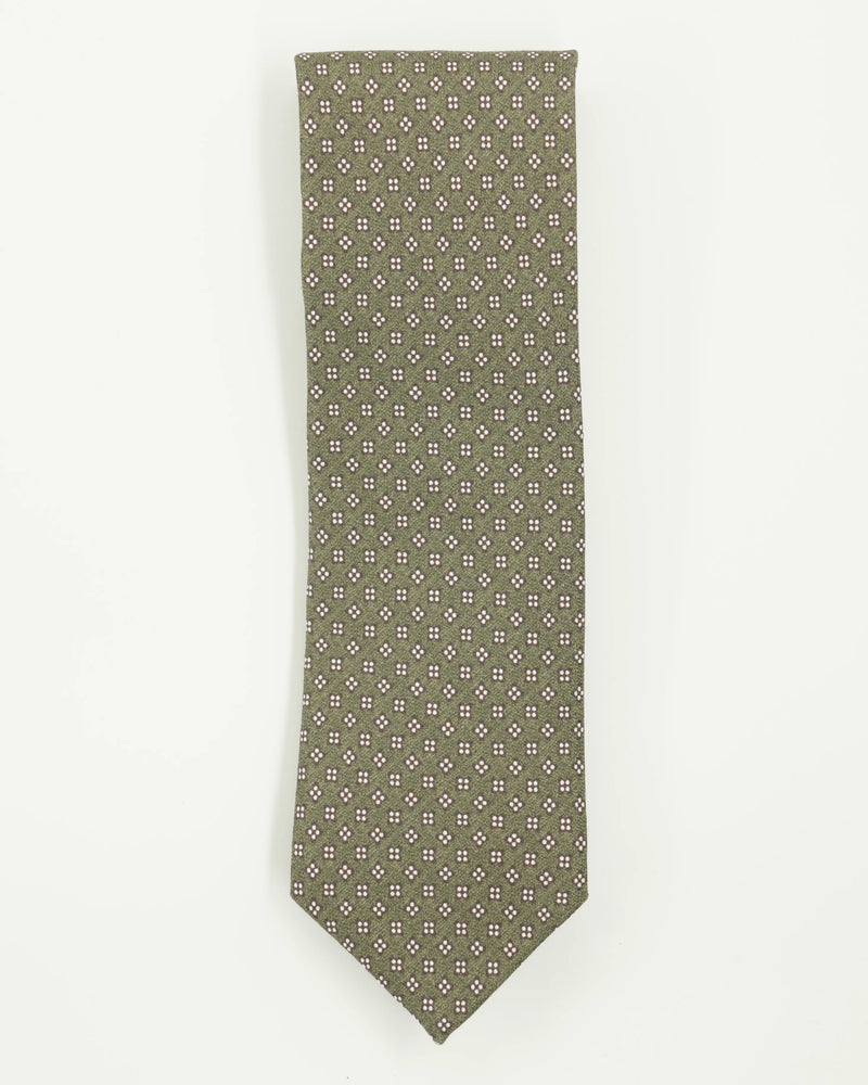 Altea Tie 8cm Pure Silk Patterned Green
