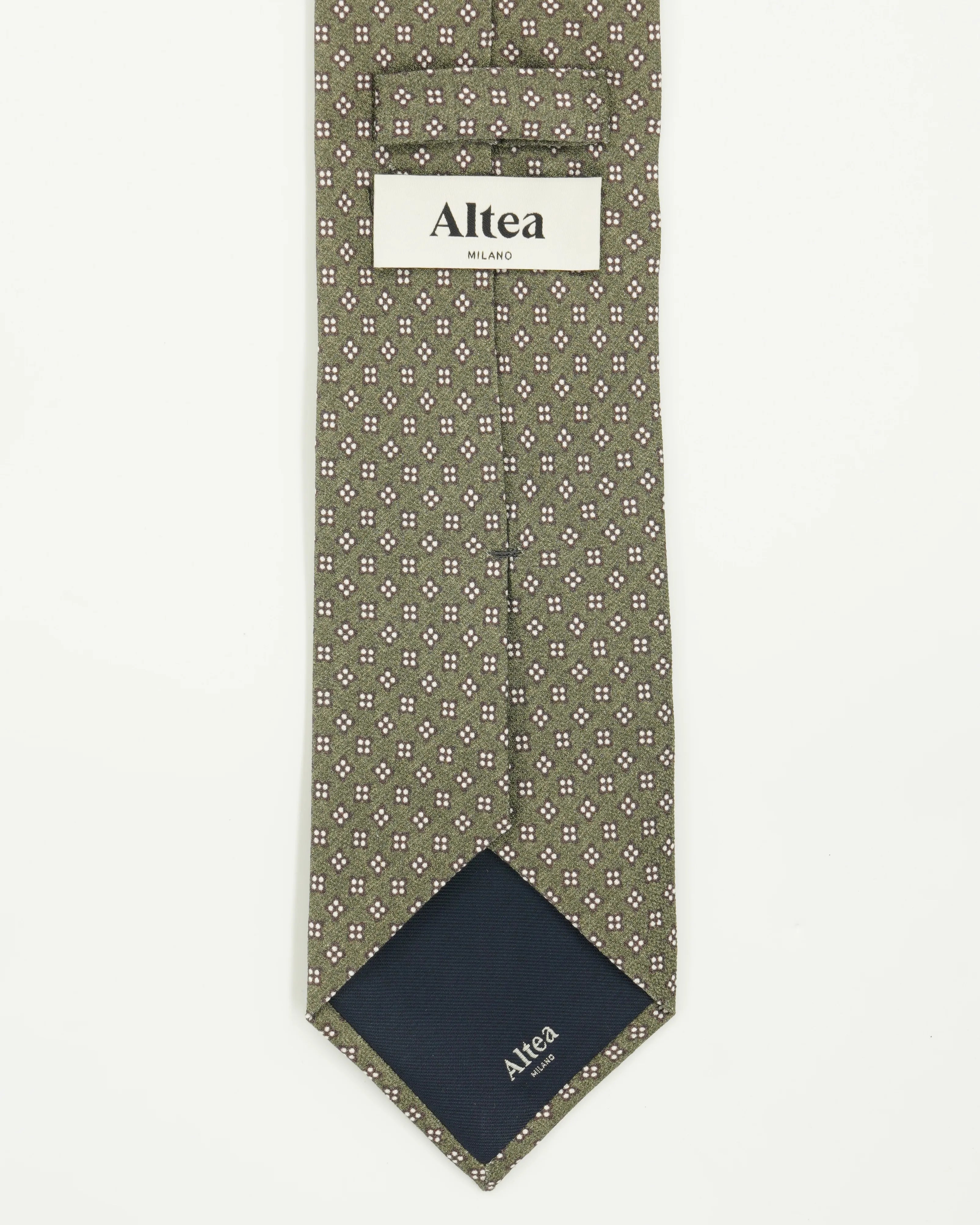 Altea Tie 8cm Pure Silk Patterned Green
