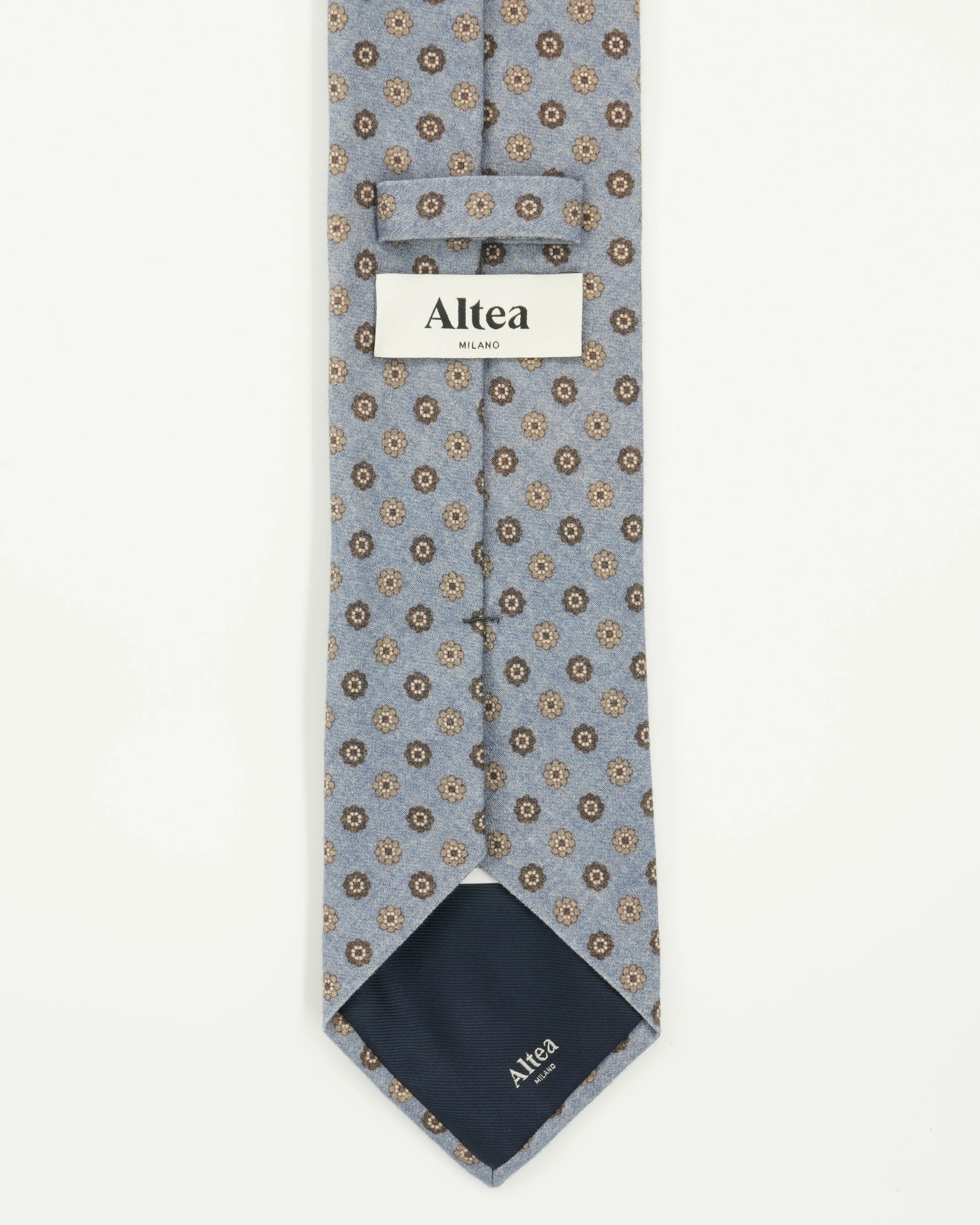 Altea Tie 8cm Wool Cashmere Floral Blue