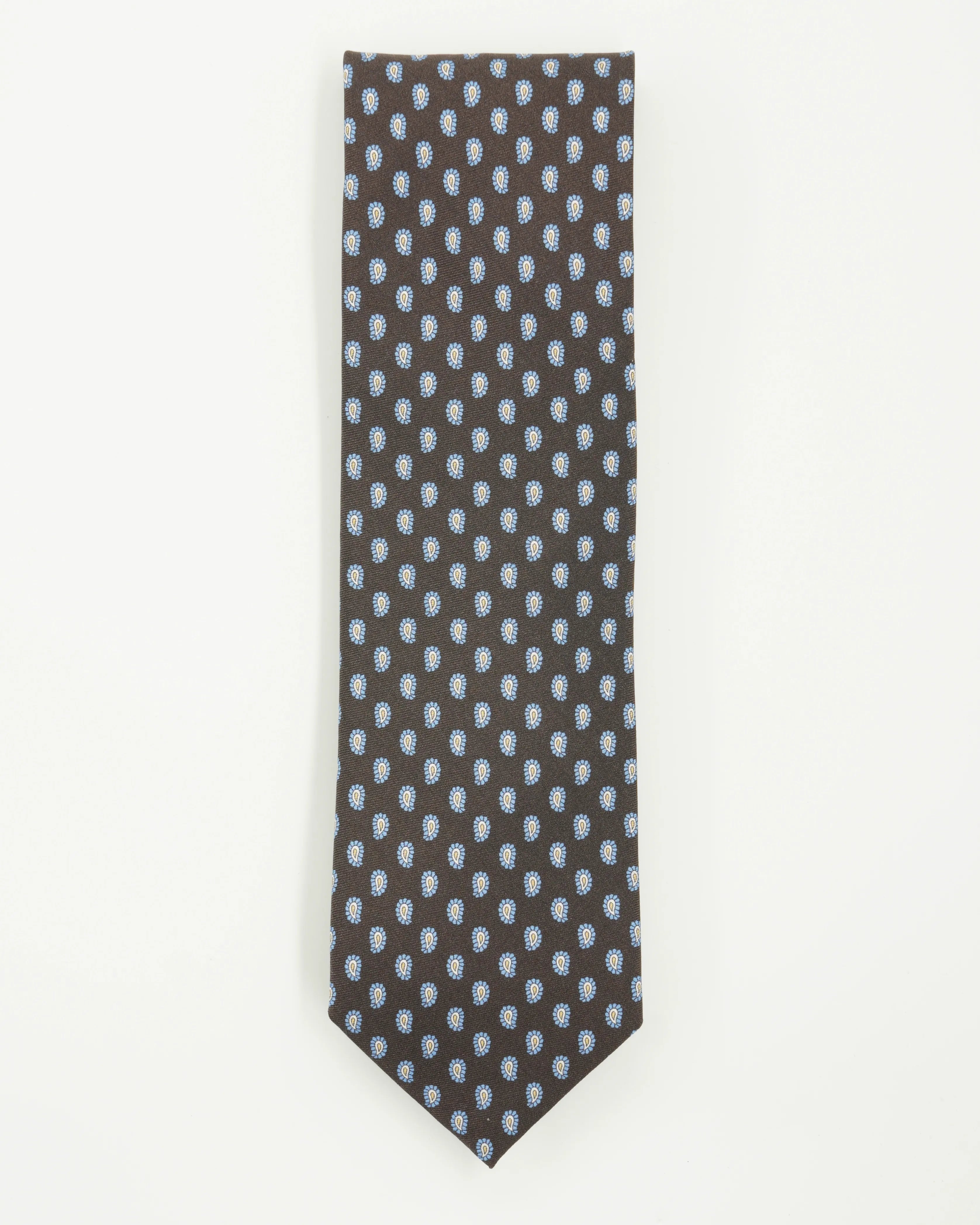 Altea Tie 8cm Pure Silk Floral Brown