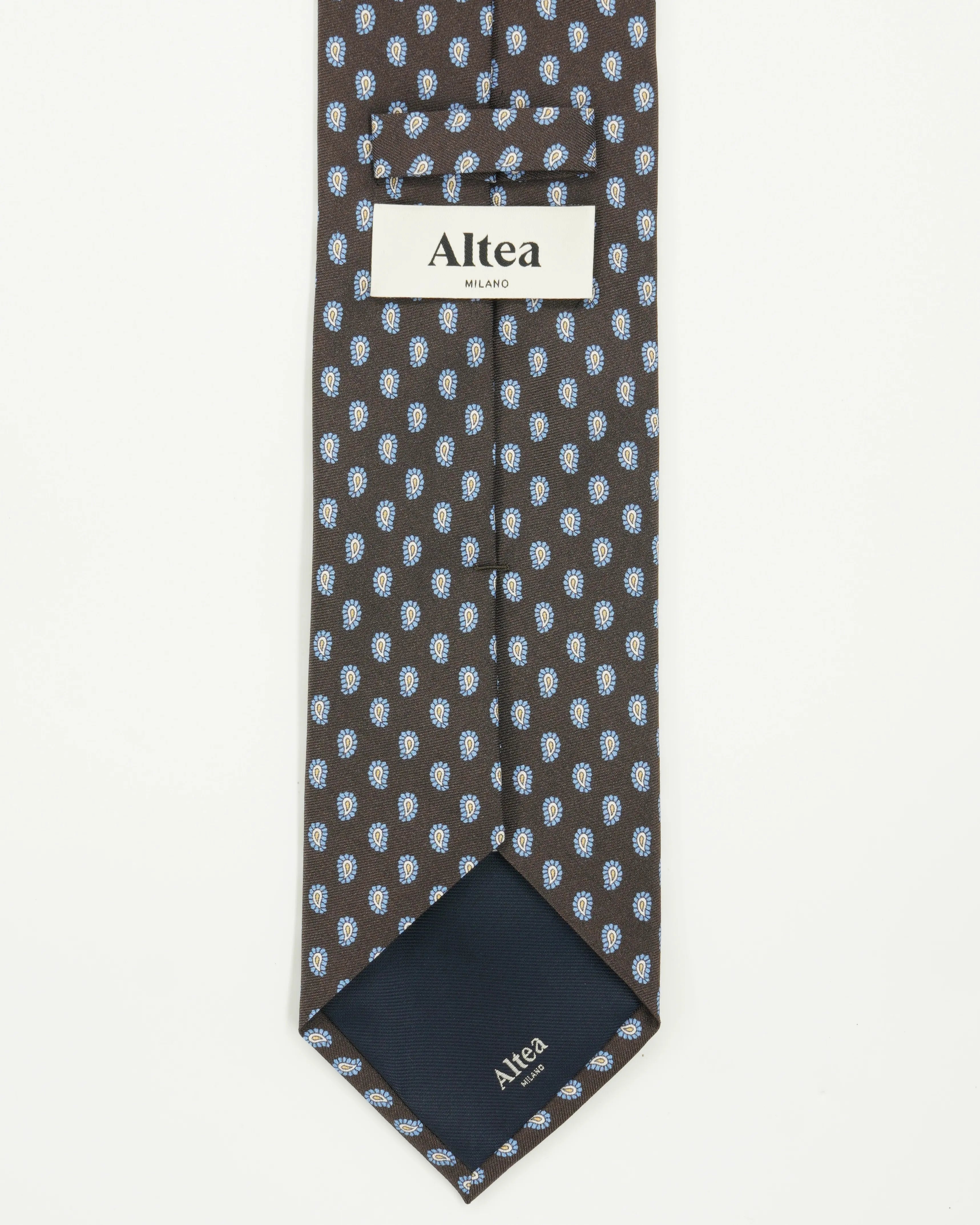Altea Tie 8cm Pure Silk Floral Brown