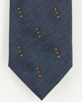 Altea Tie 8cm Silk Cotton Golf Navy