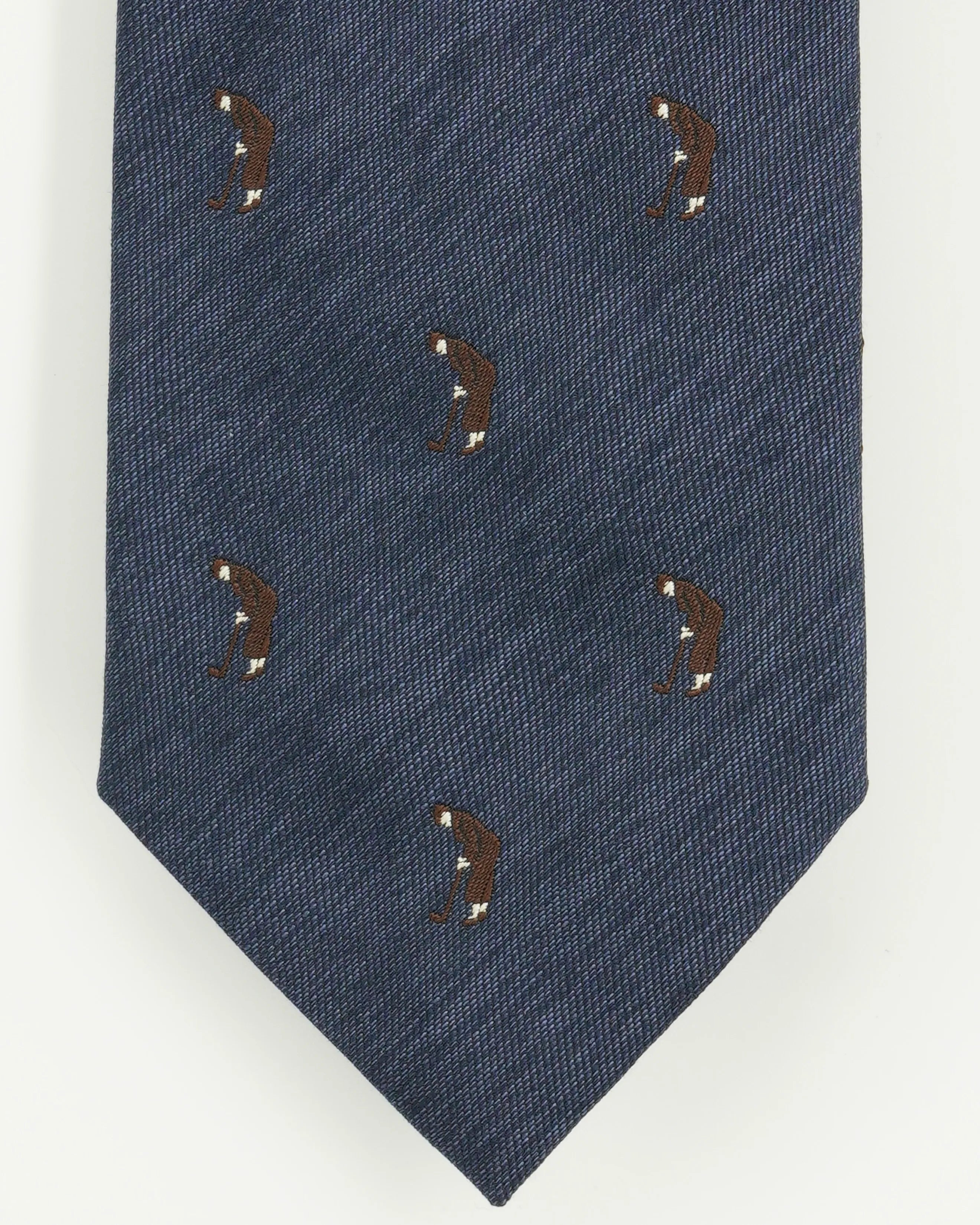 Altea Tie 8cm Silk Cotton Golf Navy